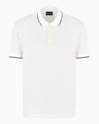 Giorgio Armani OFFICIAL STORE Polo A Maniche Corte In Jersey Di Seta E Cotone Bianco