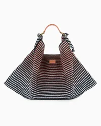 Giorgio Armani OFFICIAL STORE Borsa A Spalla In Canvas Ricamato Fantasia