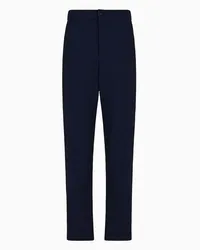 Giorgio Armani OFFICIAL STORE Pantaloni A Una Pinces Misto Cotone Blu