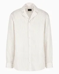 Giorgio Armani OFFICIAL STORE Camicia Regular Fit In Misto Lyocell Stampa Gessato Asv Rigato