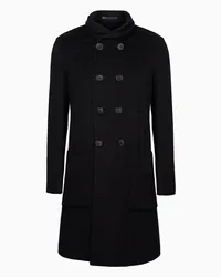 Giorgio Armani OFFICIAL STORE Cappotto Doppiopetto Icon In Panno Double Di Cashmere Blu