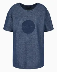 Giorgio Armani OFFICIAL STORE Denim Collection T-shirt Over In Jersey Double Di Cotone Blu