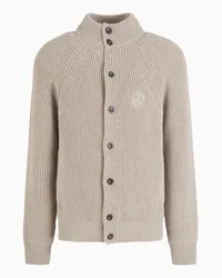 Giorgio Armani OFFICIAL STORE Blouson In Lana Vergine E Cashmere A Mezza Costa Inglese Beige