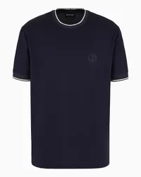 Giorgio Armani OFFICIAL STORE T-shirt Girocollo In Jersey Di Seta E Cotone Grigio