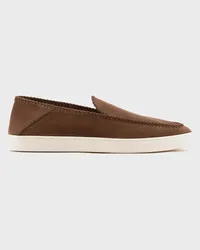 Giorgio Armani OFFICIAL STORE Galleria 3 Slip-on In Pelle Scamosciata Marrone