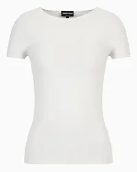 Giorgio Armani OFFICIAL STORE Maglia A Maniche Corte In Viscosa Punto Links Bianco