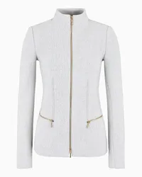 Giorgio Armani OFFICIAL STORE Giacca Con Zip In Cotone, Lana E Cashmere Double Bianco