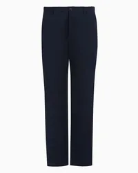 Giorgio Armani OFFICIAL STORE Pantaloni In Cotone E Cashmere Stretch Blu