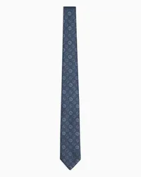 Giorgio Armani OFFICIAL STORE Cravatta In Seta Jacquard Monogram Grigio