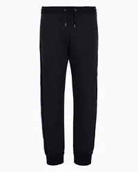 Giorgio Armani OFFICIAL STORE Pantaloni Jogger In Doppio Jersey Di Cotone Blu