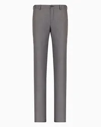 Giorgio Armani OFFICIAL STORE Pantaloni In Gabardine Di Lana E Cashmere Grigio