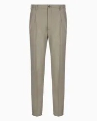 Giorgio Armani OFFICIAL STORE Pantaloni In Flanella Di Lana Taupe