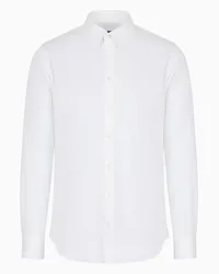 Giorgio Armani OFFICIAL STORE Camicia Slim Fit Icon In Jersey Di Cotone Bianco