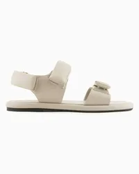 Giorgio Armani OFFICIAL STORE Sandali Flat In Nappa Imbottita Grigio