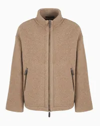 Giorgio Armani OFFICIAL STORE Blouson In Panno Di Lana E Cashmere Follato Cammello