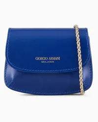 Giorgio Armani OFFICIAL STORE Borsa Charm Mini La Prima In Pelle Palmellata Blu