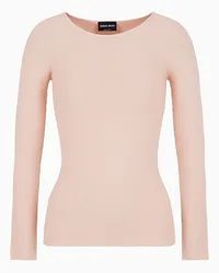 Giorgio Armani OFFICIAL STORE Maglia A Maniche Lunghe In Viscosa Punto Links Rosa