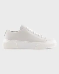 Giorgio Armani OFFICIAL STORE Sneakers In Pelle Bianco