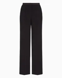 Giorgio Armani OFFICIAL STORE Pantaloni Ampi In Cady Di Viscosa Nero