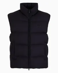 Giorgio Armani OFFICIAL STORE Gilet Imbottito In Tela Di Seta E Cashmere Blu