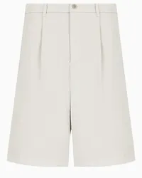 Giorgio Armani OFFICIAL STORE Bermuda In Gabardine Di Cotone Stretch Beige