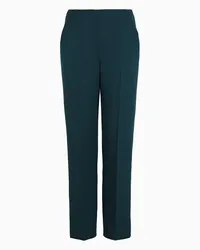 Giorgio Armani OFFICIAL STORE Pantaloni Dritti In Lana Vergine Stretch Verde