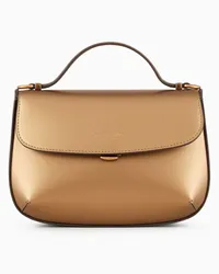 Giorgio Armani OFFICIAL STORE Borsa A Mano Piccola La Prima In Pelle Laminata Oro