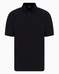 Giorgio Armani OFFICIAL STORE Polo In Piquet Di Cotone Stretch Blu