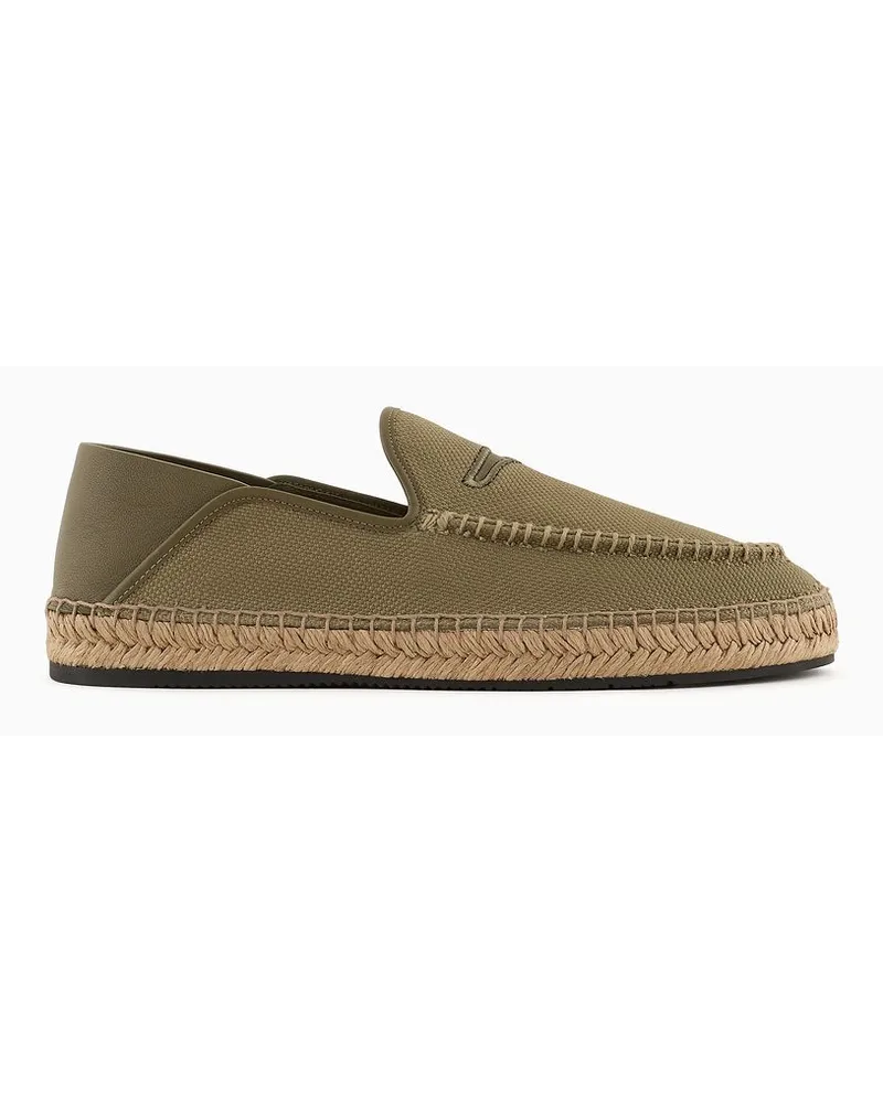 Giorgio Armani OFFICIAL STORE Espadrillas In Canvas E Pelle Verde