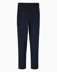 Giorgio Armani OFFICIAL STORE Pantaloni A Una Pince In Lana Vergine Blu