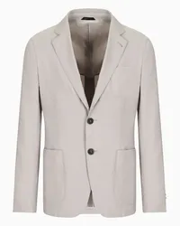 Giorgio Armani OFFICIAL STORE Giacca Linea Upton Monopetto In Twill Di Misto Seta Grafite