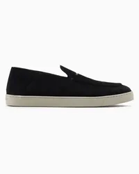 Giorgio Armani OFFICIAL STORE Slip On In Pelle Scamosciata Nero