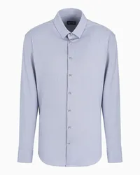 Giorgio Armani OFFICIAL STORE Camicia Slim Fit In Misto Cotone Chevron Fantasia