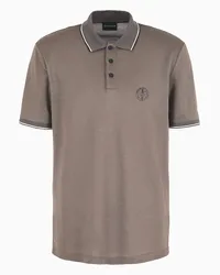 Giorgio Armani OFFICIAL STORE Polo A Maniche Corte In Jersey Di Seta, Lino E Cotone Tortora