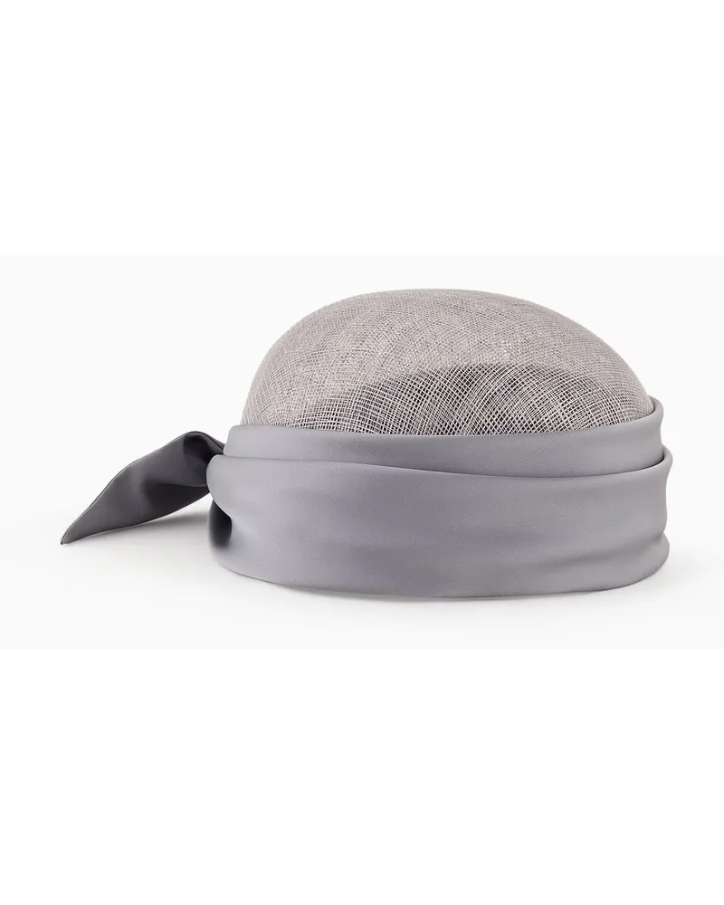 Giorgio Armani OFFICIAL STORE Cappello In Canapa Con Fascia In Satin Grigio