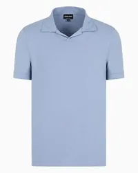 Giorgio Armani OFFICIAL STORE Polo A Maniche Corte In Jersey Di Viscosa Stretch Blu