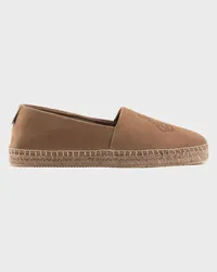 Giorgio Armani OFFICIAL STORE Espadrillas In Pelle Scamosciata Con Logo Tabacco