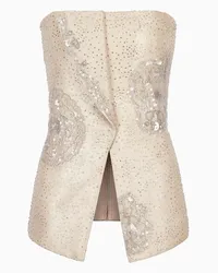 Giorgio Armani OFFICIAL STORE Top Bustier Lungo Ricamato Oro