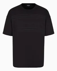 Giorgio Armani OFFICIAL STORE T-shirt Girocollo In Jersey Di Cotone Biologico Asv Nero