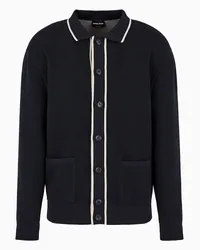 Giorgio Armani OFFICIAL STORE Cardigan In Cotone, Seta E Cashmere Nero