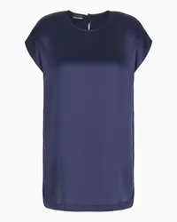 Giorgio Armani OFFICIAL STORE Blusa Lunga In Doppio Raso Di Seta Blu