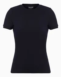 Giorgio Armani OFFICIAL STORE T-shirt In Jersey Di Viscosa Stretch Blu