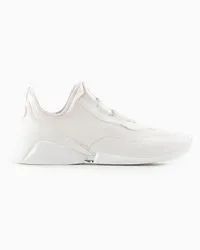 Giorgio Armani OFFICIAL STORE Sneakers In Tessuto Tecnico E Pelle Bianco