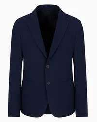 Giorgio Armani OFFICIAL STORE Giacca Linea Upton Monopetto In Lana Vergine Stretch Asv Blu