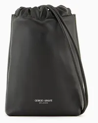 Giorgio Armani OFFICIAL STORE Borsa A Sacchetto Piccola In Pelle Nappata Nero