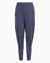 Giorgio Armani OFFICIAL STORE Pantaloni In Jersey Di Cupro Stretch Blu