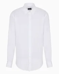 Giorgio Armani OFFICIAL STORE Camicia Regular Fit In Lino Bianco