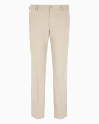 Giorgio Armani OFFICIAL STORE Pantaloni In Cotone E Cashmere Stretch Beige