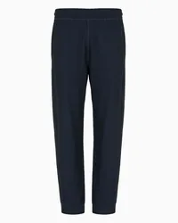 Giorgio Armani OFFICIAL STORE Pantaloni Flat Front In Jersey Stretch Blu