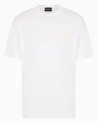 Giorgio Armani OFFICIAL STORE T-shirt Girocollo In Interlock Di Cotone Bianco